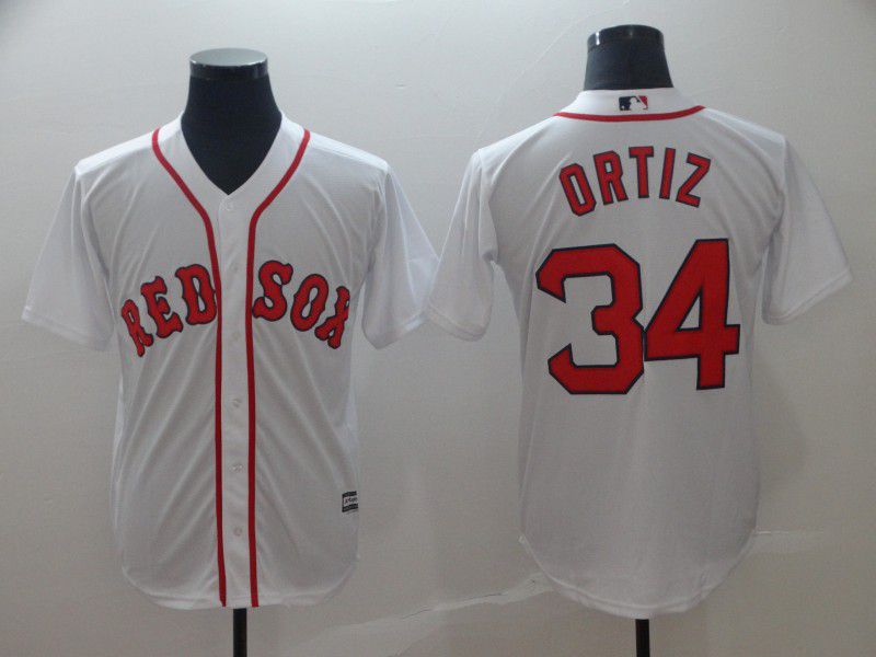2019 MLB Men Boston Red Sox #34 Ortiz white game Jerseys->new england patriots->NFL Jersey